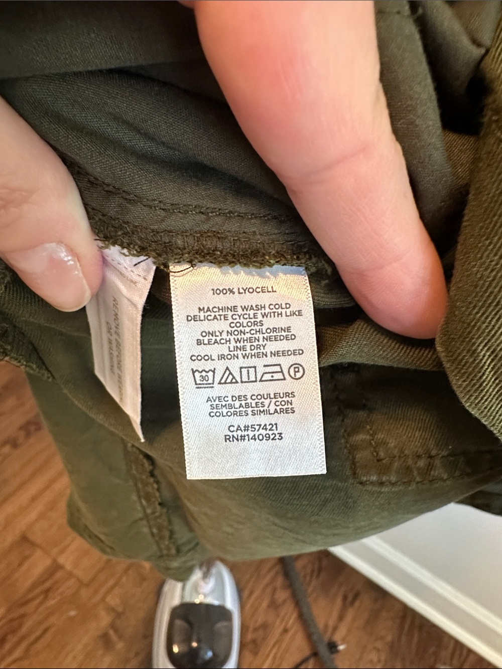 LOFT Olive Green Button-Front Mini Skirt - Picture 3 of 4